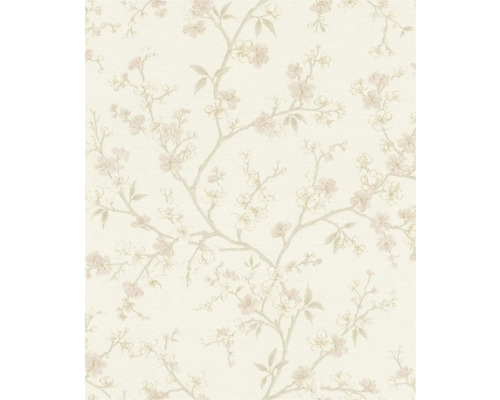RASCH Vliesbehang 456745 Country Charme bloesem lichtroze Behang met bloesemtakken motief