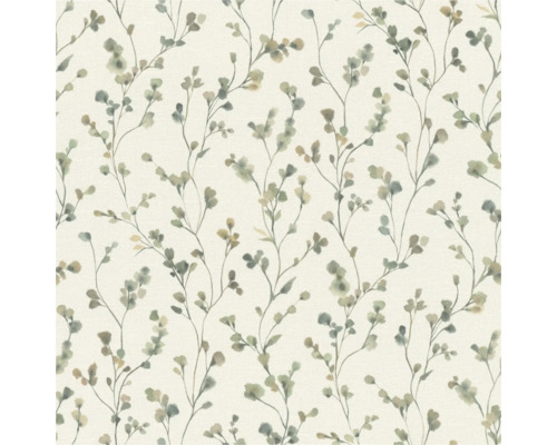 RASCH Vliesbehang 486148 Country Charme bloesem groen Behang met bladerpatroon