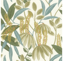 Behang met bladeren en plantenpatroon