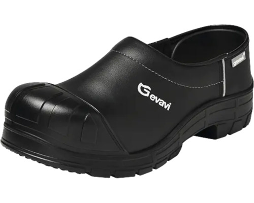 Zwarte veiligheidsschoen met beschermende neus