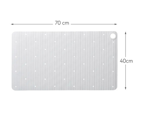 Badmat met een lengte van 70 centimeter en een breedte van 40 centimeter