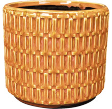 Keramische bloempot met geometrisch patroon