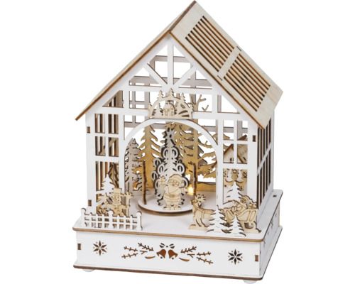 Houten kerstdecoratie met de Kerstman en rendier