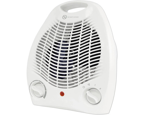 Witte ventilator kachel met draaiknoppen voor temperatuurregeling