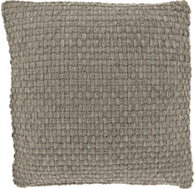 Vierkant decoratief kussen met grove weefstructuur