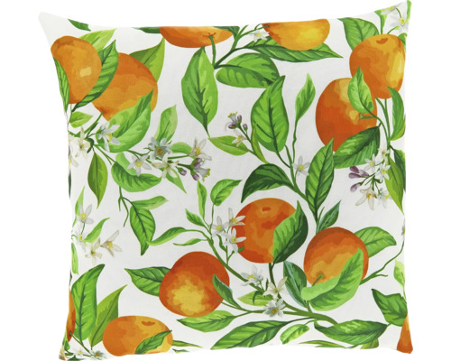 UNIQUE LIVING Buitenkussen Sharon waterafstotend sinaasappels oranje 45x45 cm Vierkant sierkussen met sinaasappelmotief
