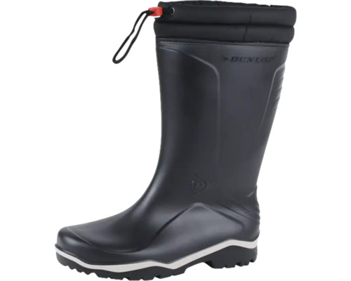 Zwarte Dunlop rubberlaars met trekkoord