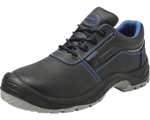 Zwarte veiligheidsschoen van leer met veters