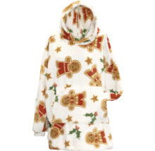 Witte hoodie met peperkoekmannetjes patroon