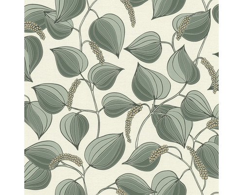 RASCH Vliesbehang 580518 Allegretto bladeren groen Behang met blad- en bessenmotief