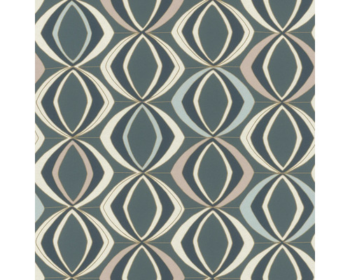 RASCH Vliesbehang 791877 Allegretto grafisch blauw Behang met geometrisch patroon