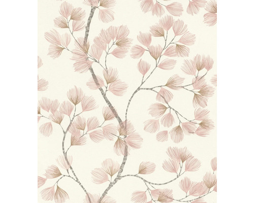 RASCH Vliesbehang 866940 Allegretto planten roze Behang met een bloemmotief van takken en bladeren