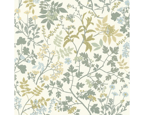 RASCH Vliesbehang 868517 Allegretto bladeren blauw Behang met bloemmotief met bladeren en bloemen
