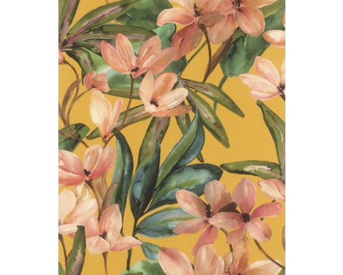 TESA RASCH Zelfklevend Behang 371130 bloemen geel Textiel met bloemenpatroon
