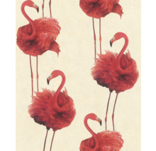 Behang met flamingomotieven