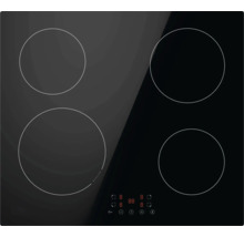 Zwarte inductiekookplaat met vier kookzones