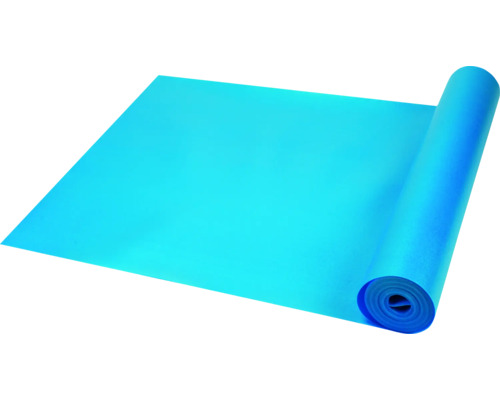 Blauwe yogamat, gedeeltelijk uitgerold