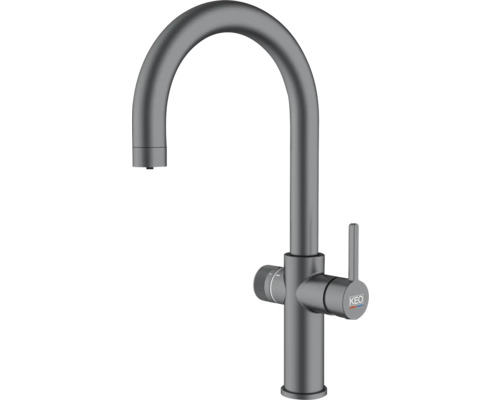 KEO Keukenkraan voor bruisend water SØDA gun metal zonder koudwater unit en filter Keukenkraan met hoge uitloop