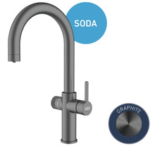 Grafietkleurige keukenkraan met soda functie