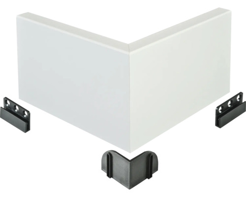 Plint hoekstuk met bevestigingsclips
