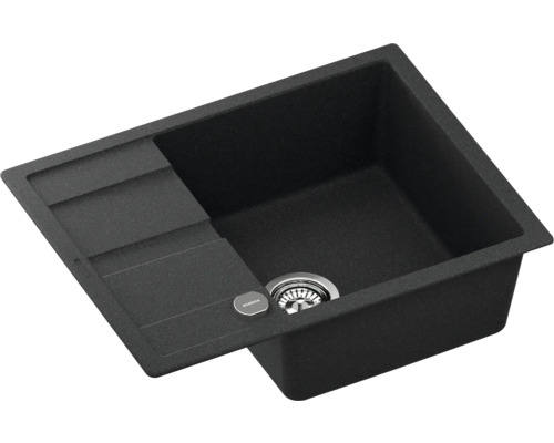 Zwarte stenen spoelbak met afdruiprek