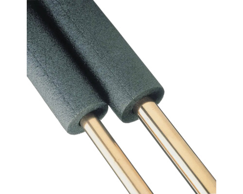 Twee geïsoleerde koperen buizen voor thermische isolatie