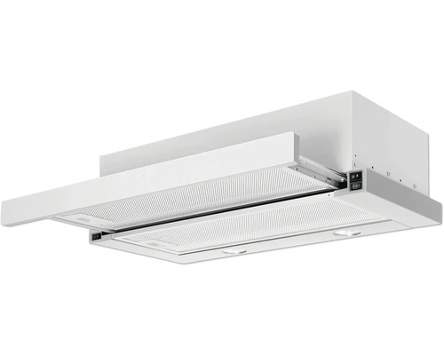 Witte afzuigkap met uittrekbare functie en metalen vetfilter