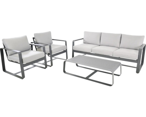 Tuinmeubelset met bank, twee fauteuils en tafel