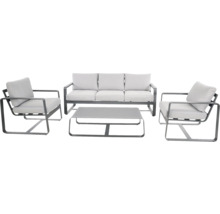 Tuinmeubelset met bank, twee fauteuils en een tafel voor buiten