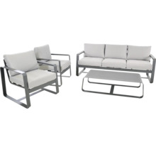 Tuinmeubelset met bank, twee fauteuils en een tafel