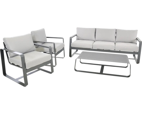 Tuinmeubelset met bank, twee fauteuils en een tafel