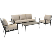 Tuinmeubelset met bank, fauteuil en tafel