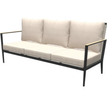 Driezitsbank met kussens voor buiten