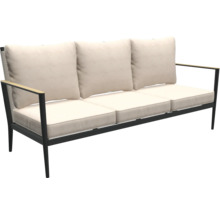 Tuinbank voor drie personen met kussens en metalen frame