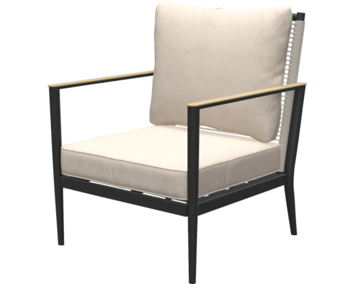 Tuinstoel met armleuningen en kussen