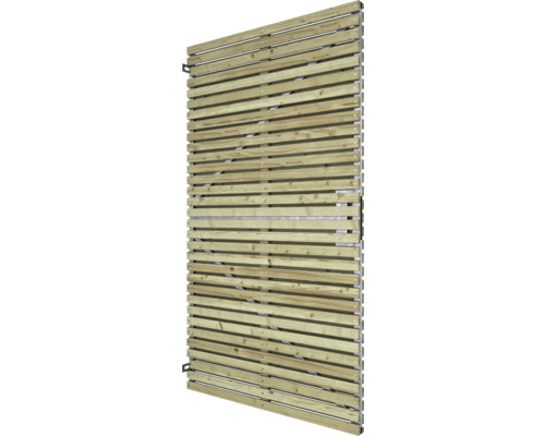 Houten scherm met horizontale lamellen