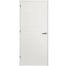 Witte binnendeur met horizontale lijnen en deurklink