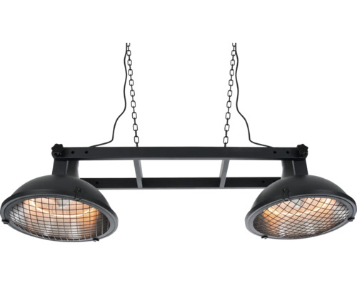 SUNRED Terrasverwarmer Indus II hangend zwart met 2 stralers 3000 W