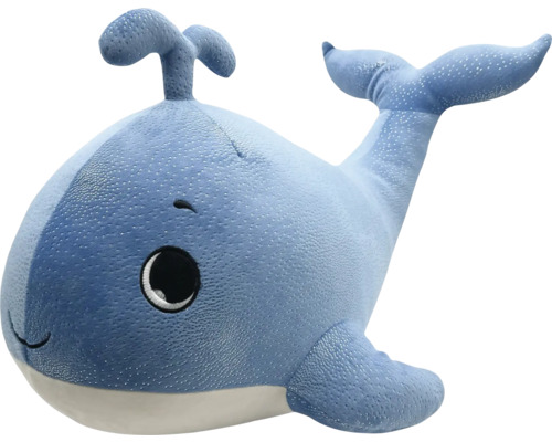 UNIQUE LIVING Knuffelkussen walvis blauw 38x65 cm Blauwe vinvis knuffel