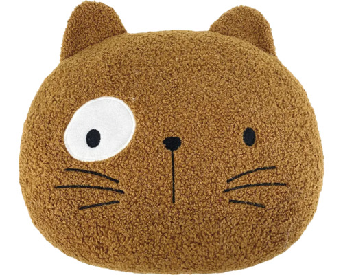 UNIQUE LIVING Knuffelkussen kat bruin 26x6 cm Decoratief kussen kat met gezicht