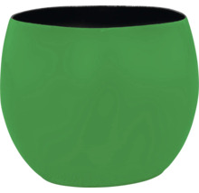 Groene bloempot met zwarte binnenkant