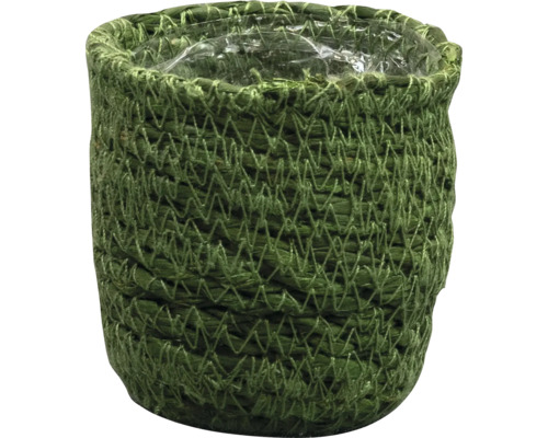 TS Plantenmand Stef Natuurlijke vezel groen Ø 7 cm H 7 cm Gevlochten plantenbak