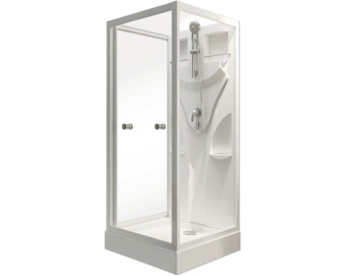 Complete douchecabine met glazen deur en douchekop