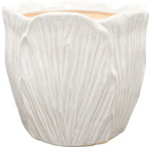 Bloempot van keramiek met bladstructuur