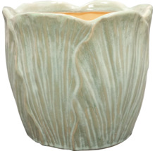 Keramische plantenbak met ribbelstructuur