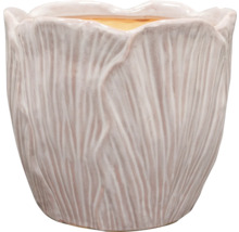 Keramische bloempot met ribbelpatroon