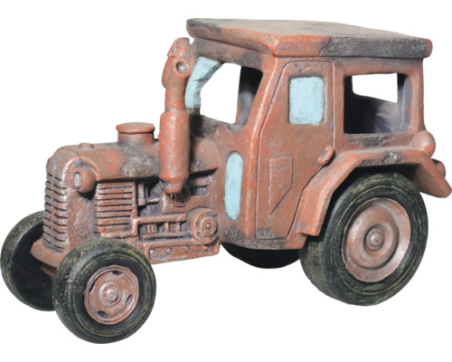 ORBIT Aquariumdecoratie Tractor bruin 18 x 10 x 12 cm Decoratief tractorfiguur van kunststeen voor buiten