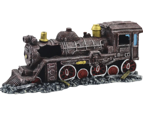 ORBIT Aquariumdecoratie Locomotief bruin 17 x 6 x 7 cm Decoratieve treinruïne voor aquaria