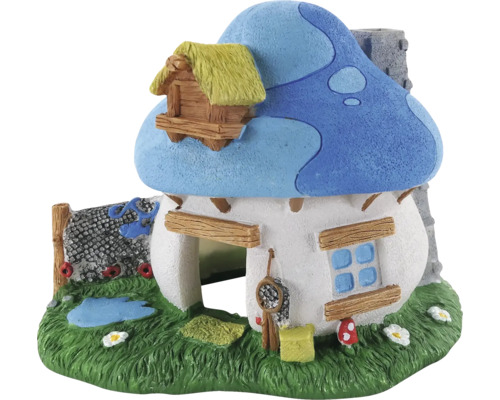 ORBIT Aquariumdecoratie Smurfenhuis blauw 13 x 10 x 11 cm Decoratief paddenstoelhuisfiguur voor een aquarium