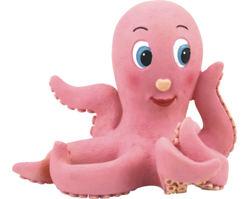 ORBIT Aquariumdecoratie Inktvis roze 10 cm Octopusfiguur met gezicht